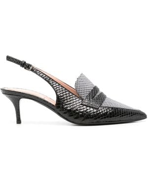 Alberta Ferretti パイソンパターン スリングバック パンプス - メタリック