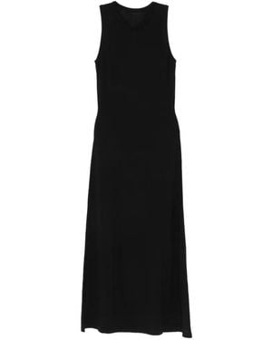 Liviana Conti Sleeveless V-Neck Midi Knitted Dress - Black