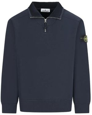 Stone Island 6100021 Brushed Organic Cotton Fleece - Blue