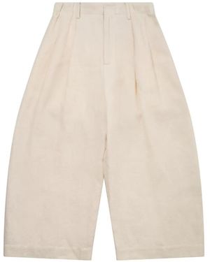 Renli Su Pantaloni Crop Con Pieghe - Bianco