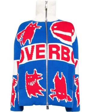 Charles Jeffrey Knitted Puffer Jacket - Red
