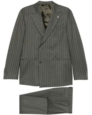 Luigi Bianchi Double-Breasted Pinstripe-Pattern Suit - Grey