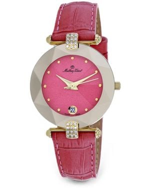 Mathey-Tissot Pyramide Leather-Strap 33Mm Watch - Pink