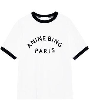 Anine Bing T-Shirt À Bords Contrastants - White