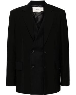 Feng Chen Wang Pleated Tailored Blazer - Black