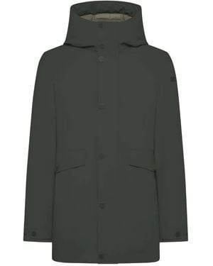 Rrd Hooded Buttoned Coat - Green
