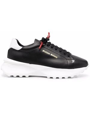 Giuliano Galiano Side Logo-Print Trainers - Black