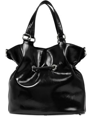 Lancel Medium Premier Flirt Drawstring Leather Shoulder Bag - Black