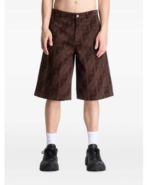 adidas Monogram-Print Shorts - Brown