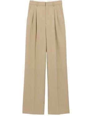 Ami Paris New Wool High Waist Wide Trousers - Natural
