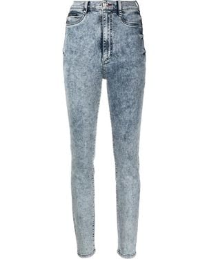 Philipp Plein Vaqueros Pitillo De Talle Alto - Azul