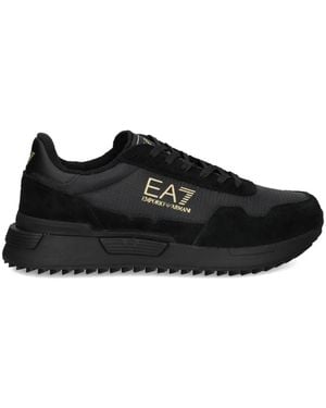 EA7 Fabric Trainers With Suede Inserts Running - Black