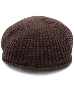 Altea Ribbed-Knit Wool Flat Beret - Brown