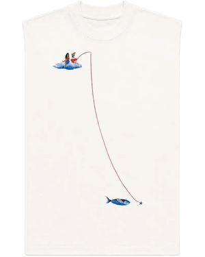 FARM Rio Graphic-Print Sleeveless T-Shirt - White