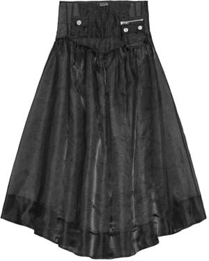 Ganni Organza Pocket Midi Skirt - Black