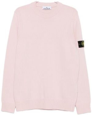 Stone Island Logo-Patch Jumper - Pink
