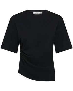 Anna Quan Cleo Ruched T-Shirt - Black
