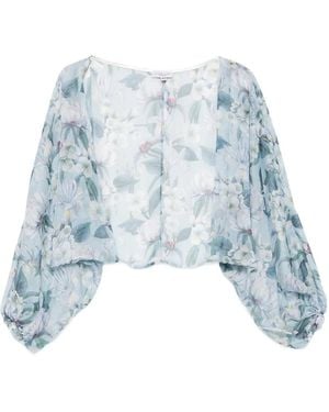 GIADA CURTI Chaqueta Con Motivo Floral - Azul