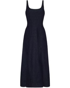 Adam Lippes Veda Paneled Denim Midi Dress - Blue