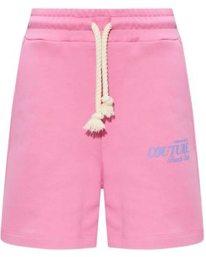 Versace Jeans Couture Drawstring Logo Shorts - Pink