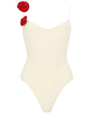LaRevêche Bañador Asha Con Aplique Floral - Blanco