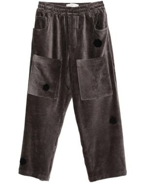 Song For The Mute Ribfluwelen Broek Met Applicatie - Grijs