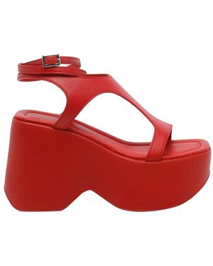 Vic Matié Logic Open-Toe Buckle Sandals - Red