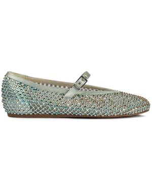 Le Silla Gilda Crystal-Embellished Ballerina Shoes - Green
