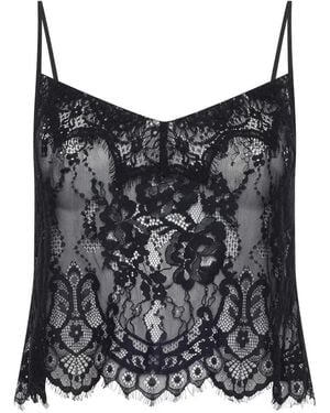 L'Agence Caylee Laced Top - Black