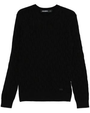 Karl Lagerfeld Cable-Knit Sweater - Black