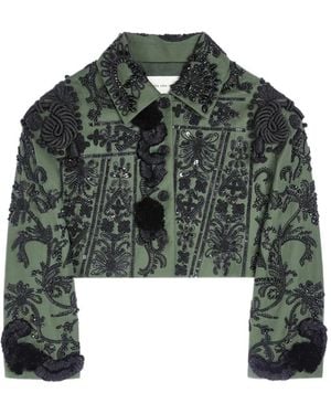 Dries Van Noten Sequin-Embroidered Cotton Jacket - Green