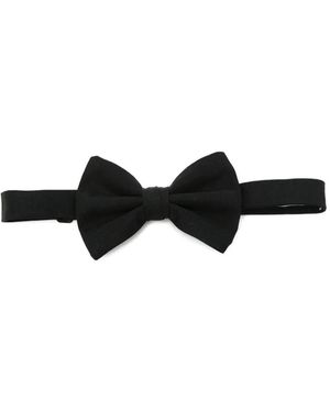 Emporio Armani Ribbed-Knit Bow Tie - Black