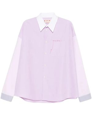 Marni Colour-Block Pocket Shirt - Purple