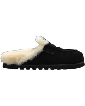 Naked Wolfe Corded Shearling-Lined Loafer - Black