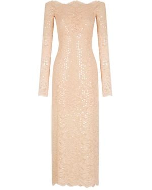 Rabanne Sequined Long-sleeve Maxi Dress - Natural