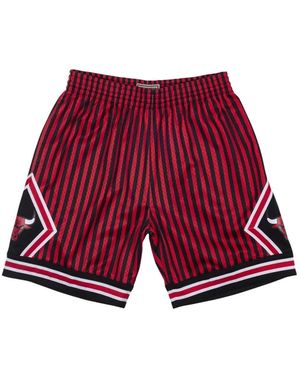 Mitchell & Ness Nba Striped Swingman Shorts - Red