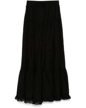Pink Cotton pleated maxi skirt - Negro