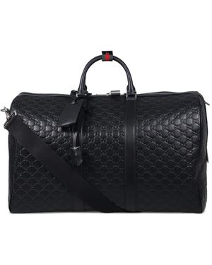 Gucci Mittelgroße Reisetasche Mit Logo-Prägung - Schwarz