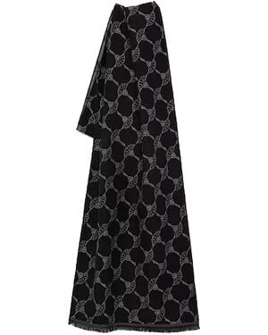Joop! Cornflower Monogram-Pattern Scarf - Black