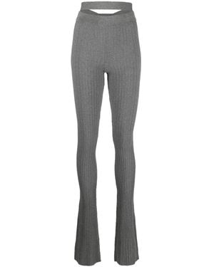 ANDREADAMO Pantalones De Canalé De Talle Alto - Gris