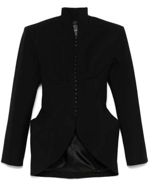 Mugler Veste À Design Structuré - Noir