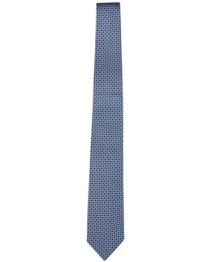 Ferragamo Gancini Silk Tie - Blue