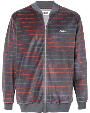 Palace Velour Striped Bomber Jacket - Blue