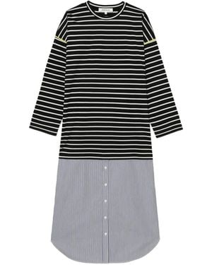 Enfold Striped panelled midi dress - Negro