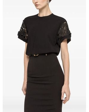 Nissa Embroidered T-Shirt - Black
