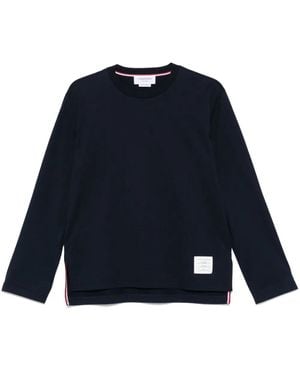 Thom Browne Long Sleeves Cotton T-Shirt - Blue