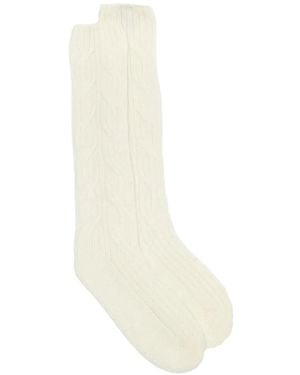 LA ROSE Knitted Socks - White