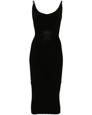 Mugler ノースリーブ ニットドレス - ブラック