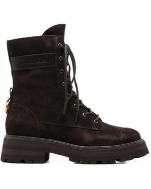 Michael Kors Caleb Suede Combat Boots - Black