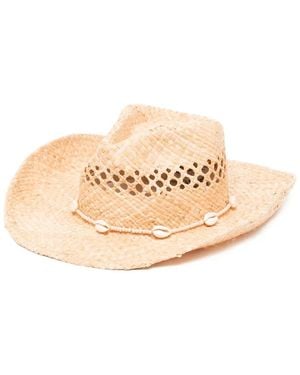 Lack of Color Seashells Cowboy Hat - Natural